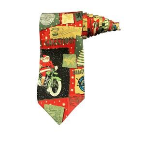 Ralph Marlin Harley Davidson Christmas It’s A Wrap 2004 Necktie Novelty
